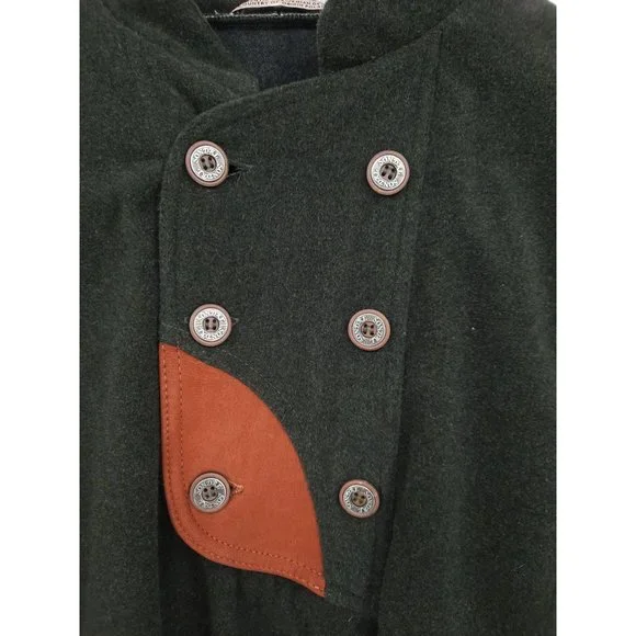 VTG 80s Sondre Poland Swix Sport Green Wool Blend Winter Skiing Sweater Buttons - Picture 10 of 12